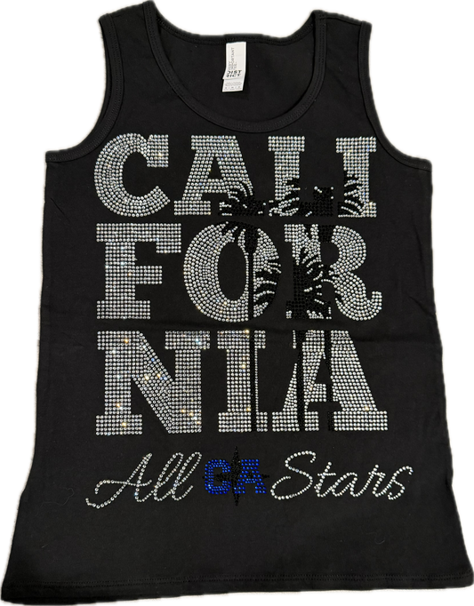 Black Bling Palm Tank Top